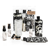 Kitsch Ultimate Travel Bottles Set, Travel Containers, Carry on, TSA approved - 11pcs (Black & Ivory)