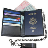 Carbon Fiber RFID Blocking Anti-Theft Passport Wallet w/Removable Chain