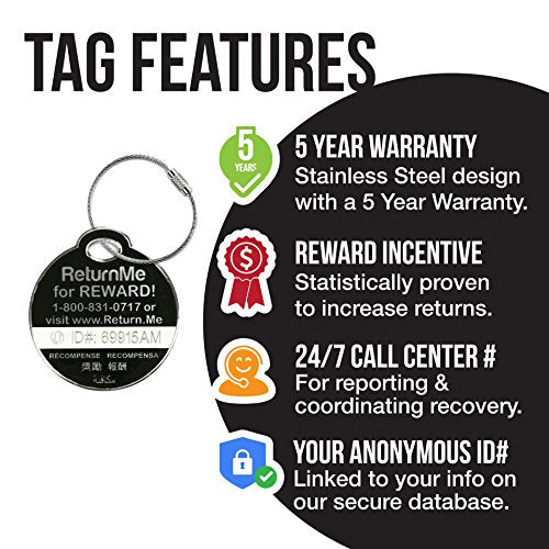 Smart Luggage ID Tags with Lifetime Global Recovery Service (Pink 2 Pack)