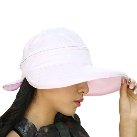 FakeFace Sun Protective Floppy Wide Brim Beach Travel Sun Hat Visor Sunhat Pink