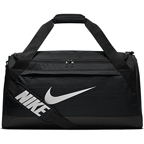 Nike Brasilia Duffel Bag, Black/Black/White, Medium