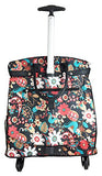 Trendy Flyer Computer/Laptop Rolling Bag 4 Wheel Case Flower Black