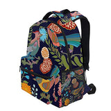 Stylish Japanese Bird Backpack- Lightweight School College Travel Bags, ChunBB 16" x 11.5" x 8"