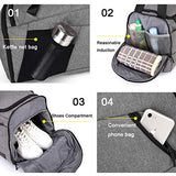 NeSus Travel Luggage Duffel Bag Lightweight Gym Bag Anti-theft Backpack (Grey)