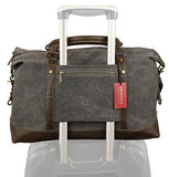 Weekender Duffel Bag Travel Tote - Canvas Genuine Leather Overnight Bag