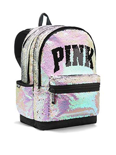 Bling Campus Backpack Silver Gold Full Sequined Zipper School Bag