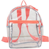Eastsport 100% Transparent Clear Mini Backpack (10.5 By 8 By 3 Inches) With Adjustable Straps,
