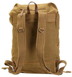 Damndog Canvas & Leather Rucksack Backpack - Swamp Green