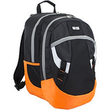 Eastsport Multifunctional Sports Backpack For School, Travel, Outdoors, Black/Orange