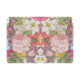 Passport Fall Vintage Floral Flower Travel Genuine Leather Wallet Cover Case for Womens Mens Kids