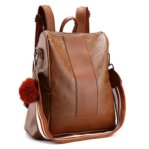 NaKita Women Travel Backpack Purse Waterproof Leather Crossbody Bag Anti-theft Lightweight Shoulder
