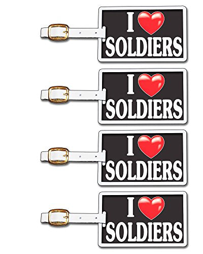 Tag Crazy I Heart Soldiers Four Pack, Black/White/Red, One Size
