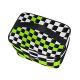 GIOVANIOR Checkered Flag Large Cosmetic Bag Travel Makeup Organizer Case Holder for Women Girls