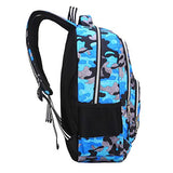 ABage Casual Backpack Set Water Resistant Hiking Travel Daypack Bookbag with Pencil Case, Blue