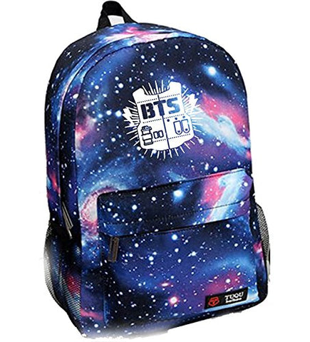 Bosunshine Kpop BTS Starry Sky Backpack Schoolbag Satchel (Blue)
