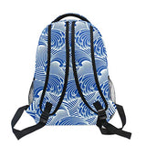 Stylish Vintage Japanese Waves Backpack- Lightweight School College Travel Bags, ChunBB 16" x 11.5" x 8"
