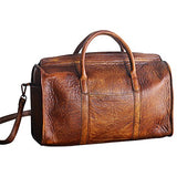 Berchirly Mens Genuine Leather Travel Duffle Bag Sports Outdoor Luggage