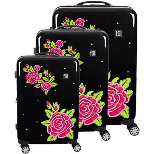FUL Luggage Printed Rose, Black