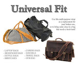 Leather Adjustable Shoulder Strap - Genuine Cowhide Leather; for Messenger, Laptop, Camera,