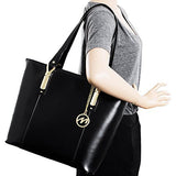 McKlein, M Series, SAVARNA, Top Grain Cowhide Leather, Leather Ladies' Tote with Tablet Pocket, Navy (97577)