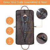 Carry On Garment Bag for Business Travel S-ZONE Canvas Leather Men Suit Cover