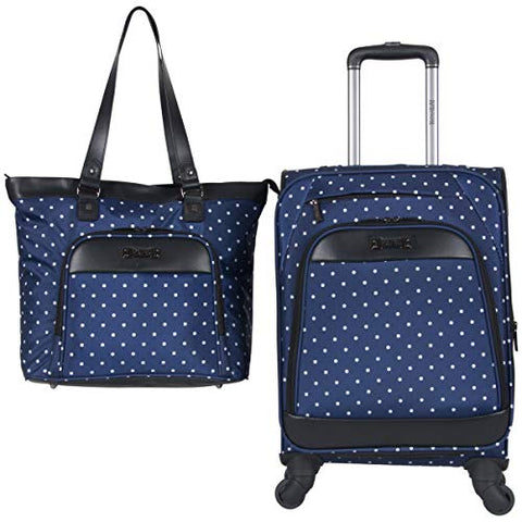 Kenneth Cole Reaction Dot Matrix 600d Polyester 2-Piece Luggage Set; Laptop Tote, 20" Carry-on,