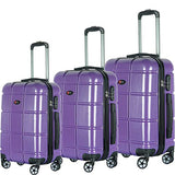 Brio Luggage TurtleShell 3 Piece Hardside Spinner Luggage Set (Light Purple)