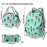 FLYMEI Cute Bookbags for Girls, Cactus Backpack for Teens, Fashion Backpack for Women 15.6 Inch Floral Backpack, Lightweight School Backpack for Girls, Pastel Backpack for School