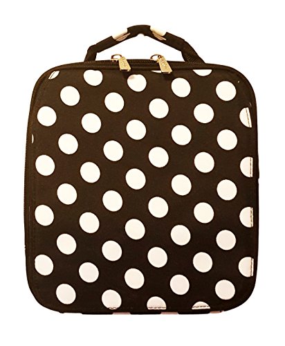 Monogrammed Black Polka Dot Back To School Lunch Tote