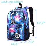 Lmeison Anime Cartoon Luminous Backpack with USB Charging Port and Lock &Pencil Case, Unisex