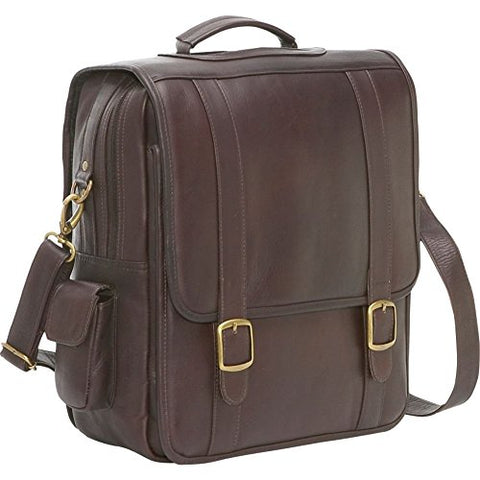 LeDonne Leather Convertible Backpack/Shoulder Bag - Black