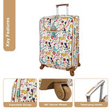 Lily Bloom Luggage Large Expandable Design Pattern Suitcase With Spinner Wheels For Woman (28In,