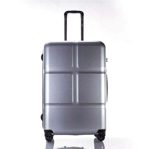 Suitcase, Lightweight, Large 28-Inch Hard-Shell Aluminum Alloy Suitcase, 4 Spinner Wheels, Abs Luggage Travel Trolley, Silver, 20 inch