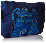 Laurel Burch Cosmetic Bag, Indigo Cats, Set Of 3