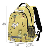OREZI Cure Zebra Lion AnimalBookbag Schoolbag for Boys Girls Elementary Middle Schooler Cute Planets Backpack for Kids Kindergarten Backpack with Chest Clip
