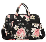 kayond Black Rose Canvas Fabric 15.6 inch Shoulder Bag