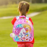 Toddler Backpack for Girls, 12.5" Unicorn Sequins Bookbag