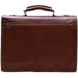 Floto Novella Roller Buckle Briefcase Messenger Bag in Full Grain Leather (Saddle Brown)