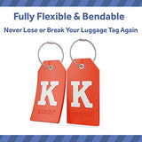 Initial Luggage Tag with Full Privacy Cover and Stainless Steel Loop – (Letter K)