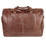 Boconi Bryant Safari Bag in Antiqued Mahogany w/Houndstooth