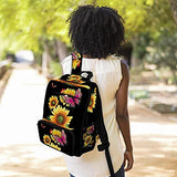 LORVIES Butterflies Over Flowers School Bag for Student Bookbag Women Travel Backpack Casual Daypack Travel Hiking Camping