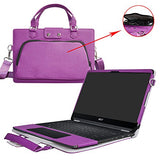 Spin 7 Case,2 in 1 Accurately Designed Protective PU Leather Cover + Portable Carrying Bag for 14" Acer Spin 7 SP714-51 Series Laptop,Purple