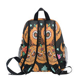 Toddler Backpack Rose Sugar Pumpkin Flowers Spider Web Mini Preschool Bag for Unisex Kids