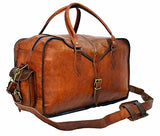 Men'S Genuine Leather Vintage Duffle Gym Large Travel Weekend Luggage Bag …