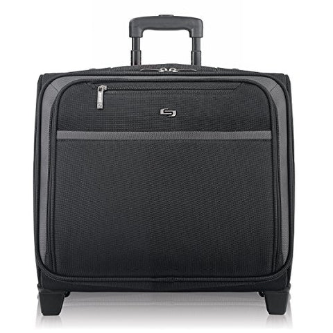 Solo Dakota 16 Inch Rolling Laptop Case With Overnighter Section, Black