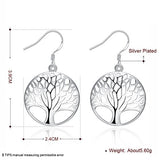 Acxico Women's .925 Sterling Silver Small Tree Of Life earring for gift