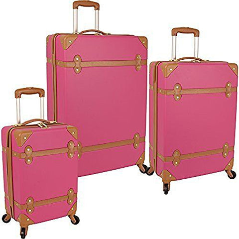 The Set Of Classic Beet/Vachetta Saltui Three Piece Hardside Luggage Set