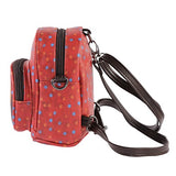 Damara Girls Mini Satchel Zipper Faux Leather Backpack,Red
