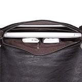 Men Laptop Computer Messenger Bag， Soft Leather Briefcase Shoulder Crossbody Bag