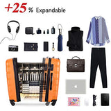 Merax 3 Pcs Luggage Set Expandable Hardside Lightweight Spinner Suitcase (Orange)